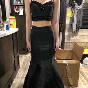 Black Two Piece Prom Dress